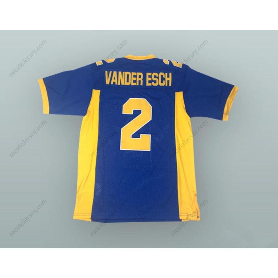 CUSTOM ANY Name Number LEIGHTON VANDER ESCH 2 SALMON RIVER HIGH SCHOOL SAVAGES BLUE FOOTBALL JERSEY Top Stitched S-6XL