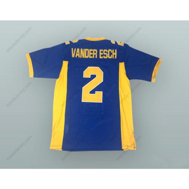 CUSTOM ANY Name Number LEIGHTON VANDER ESCH 2 SALMON RIVER HIGH SCHOOL SAVAGES BLUE FOOTBALL JERSEY Top Stitched S-6XL