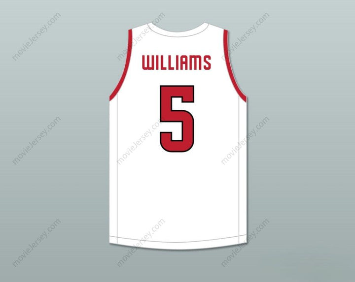 CUSTOM ANY Name Number ROBERT WILLIAMS III 5 NORTH CADDO HIGH SCHOOL TITANS WHITE BASKETBALL JERSEY 2 Top Stitched S-6XL