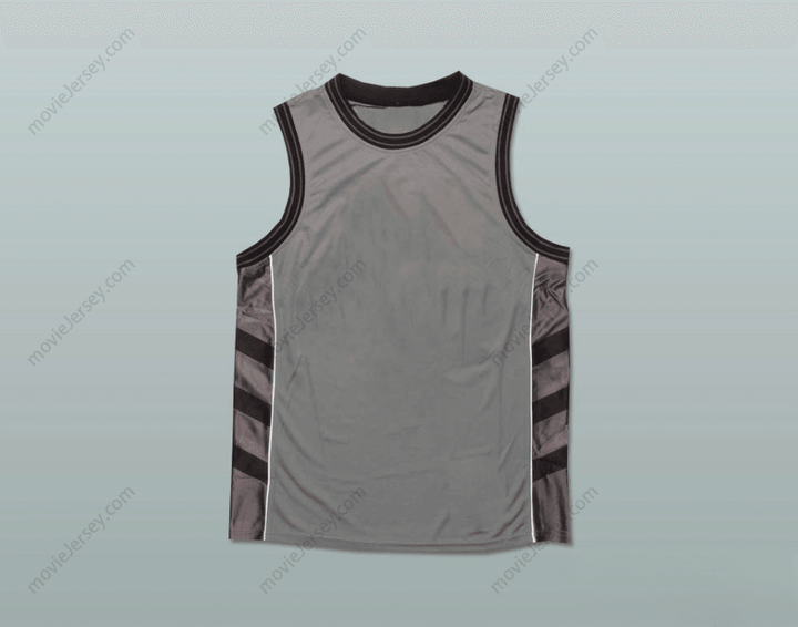 CUSTOM ANY Name Number PLAIN BASKETBALL JERSEY GREY-BLACK-WHITE Top Stitched S-6XL