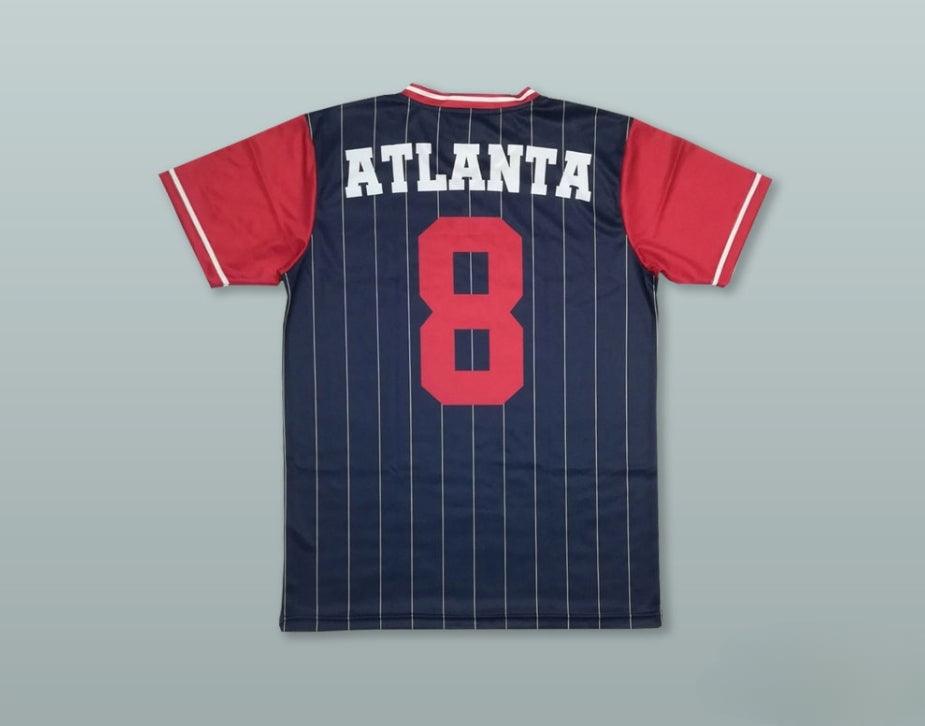 Custom Any Name Number  CRACKERS 8 BLUE PINSTRIPED BASEBALL JERSEY Top Stitched S-6XL