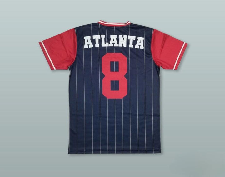 Custom Any Name Number  CRACKERS 8 BLUE PINSTRIPED BASEBALL JERSEY Top Stitched S-6XL