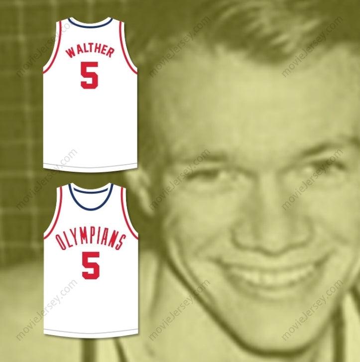 CUSTOM ANY Name Number PAUL WALTHER 5  OLYMPIANS WHITE BASKETBALL JERSEY Top Stitched S-6XL