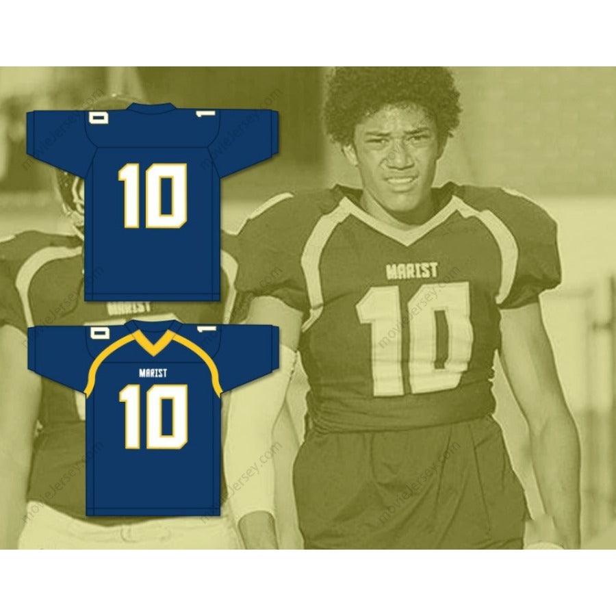 CUSTOM ANY Name Number KYLE HAMILTON 10 MARIST SCHOOL WAR  Football Jersey Top Stitched S-6XL