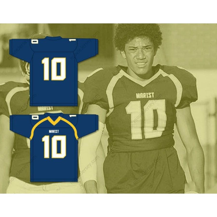 CUSTOM ANY Name Number KYLE HAMILTON 10 MARIST SCHOOL WAR  Football Jersey Top Stitched S-6XL