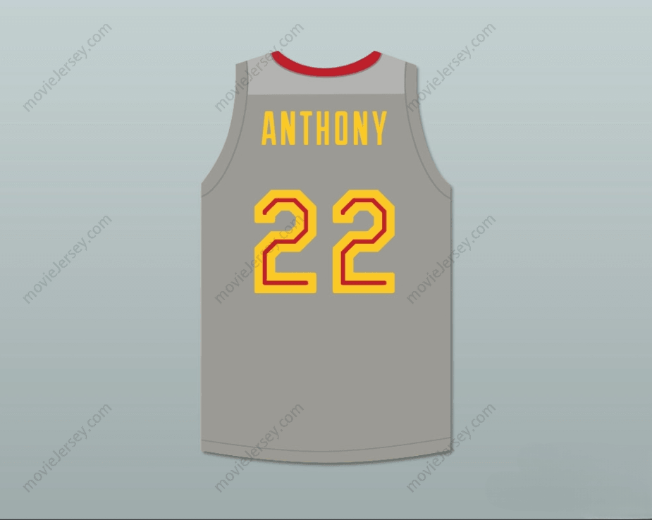 CUSTOM ANY Name Number CARMELO ANTHONY 22 OAK HILL ACADEMY GRAY BASKETBALL JERSEY Top Stitched S-6XL