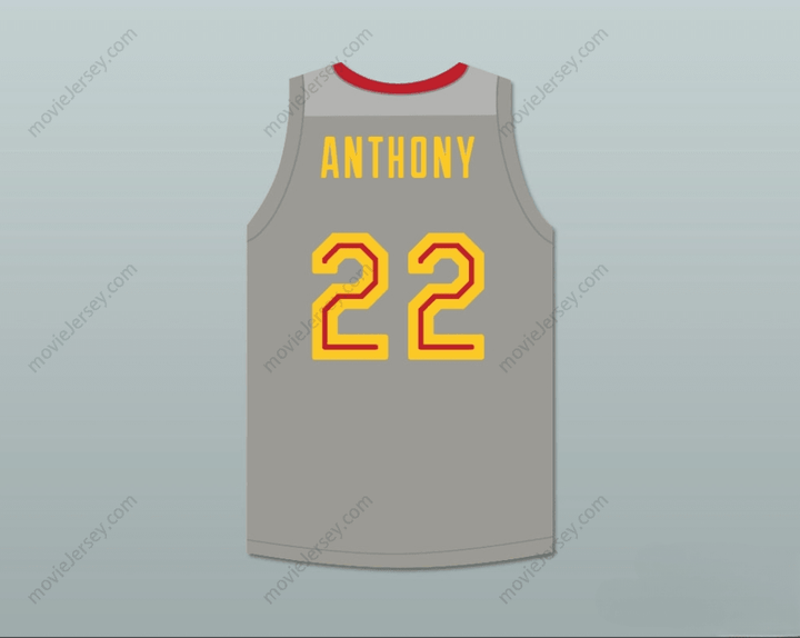 CUSTOM ANY Name Number CARMELO ANTHONY 22 OAK HILL ACADEMY GRAY BASKETBALL JERSEY Top Stitched S-6XL
