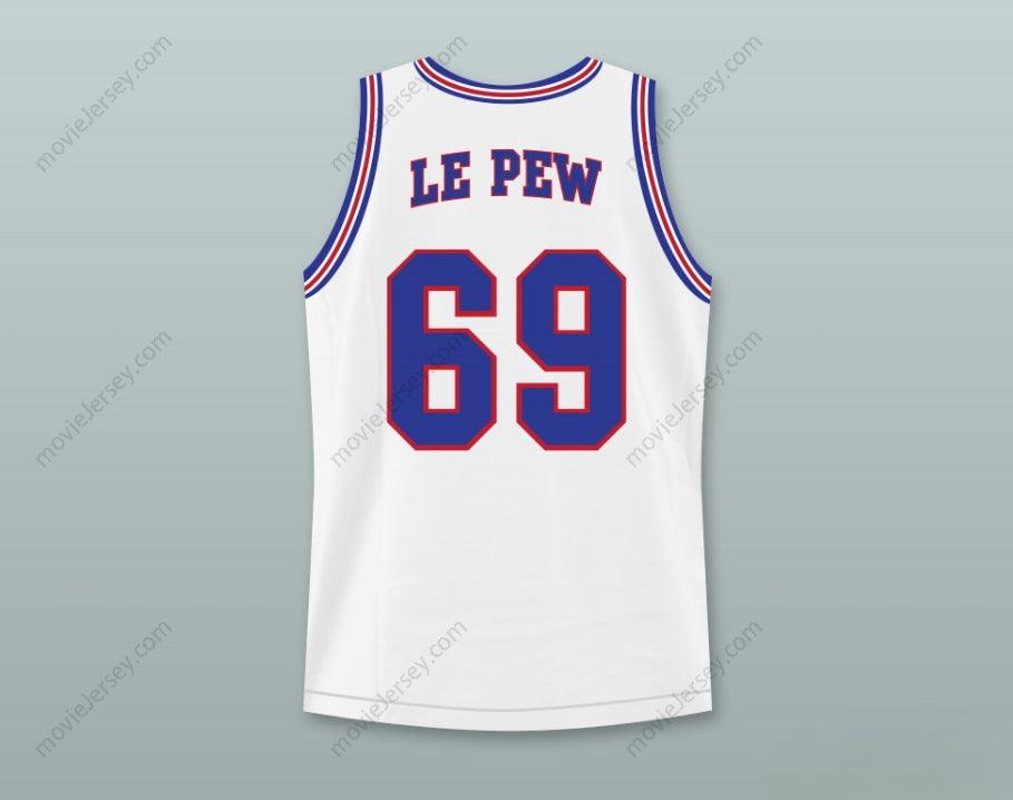 CUSTOM ANY Name Number PEPÉ LE PEW 69 TUNE SQUAD BASKETBALL JERSEY WITH SPACE JAM PATCH Top Stitched S-6XL