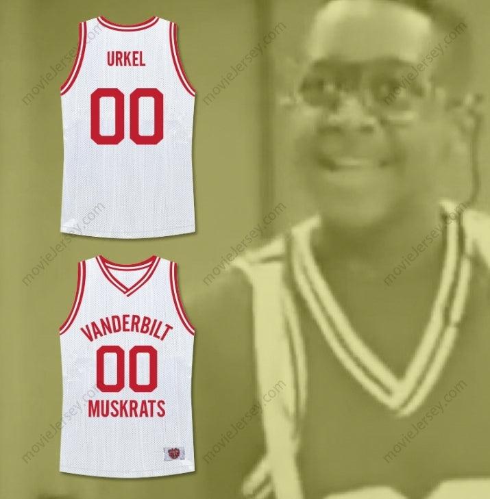 CUSTOM ANY Name Number FAMILY MATTERS STEVE URKEL 00 VANDERBILT MUSKRATS HIGH SCHOOL WHITE BASKETBALL JERSEY Top Stitched S-6XL