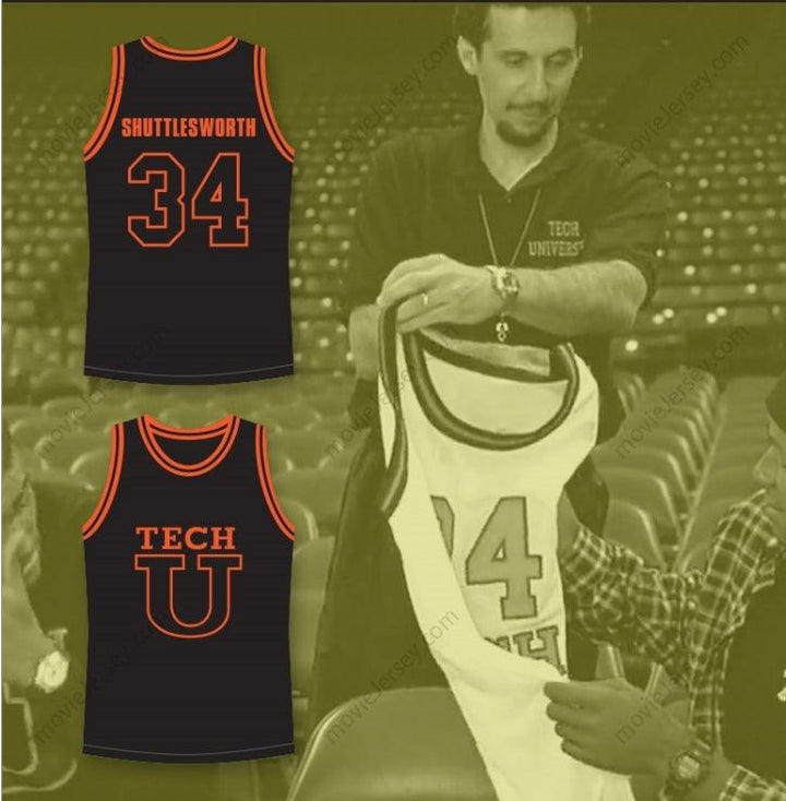 CUSTOM ANY Name Number JESUS SHUTTLESWORTH 34 TECH U BLACK BASKETBALL JERSEY HE GOT GAME Top Stitched S-6XL
