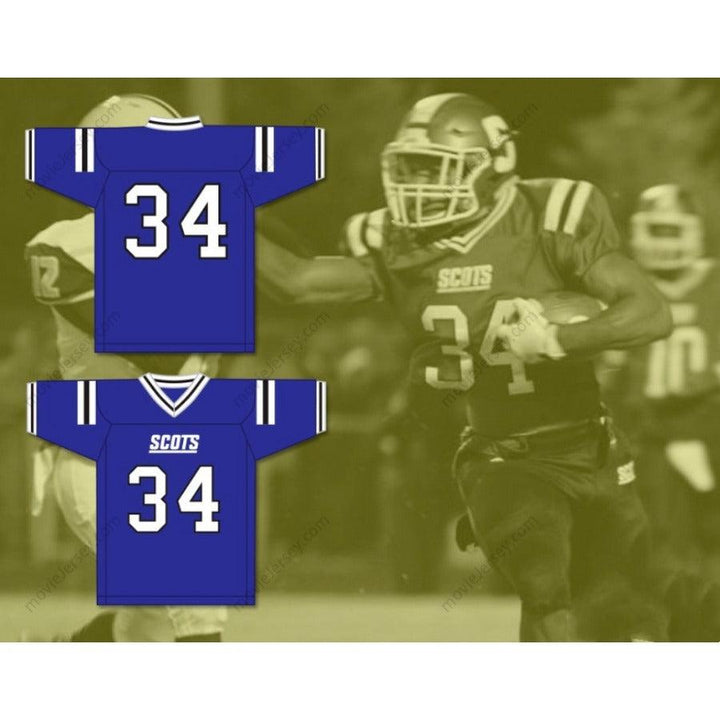 CUSTOM ANY Name Number ZAMIR WHITE 34 SCOTLAND HIGH SCHOOL FIGHTING SCOTS Football Jersey Top Stitched S-6XL