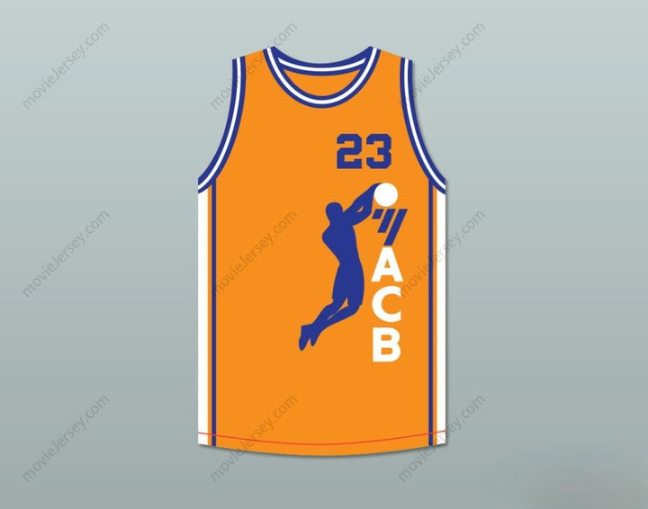 CUSTOM ANY Name Number MICHAEL  23 ACB 1990 BARCELONA EXHIBITION GAME ORANGE BASKETBALL JERSEY 2 Top Stitched S-6XL