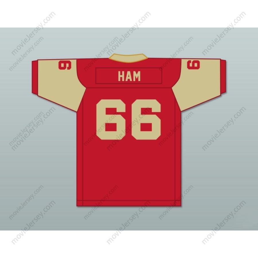 CUSTOM ANY Name Number JACK HAM 66 BISHOP MCCORT HIGH SCHOOL CRIMSON CRUSHERS Football Jersey Top Stitched S-6XL