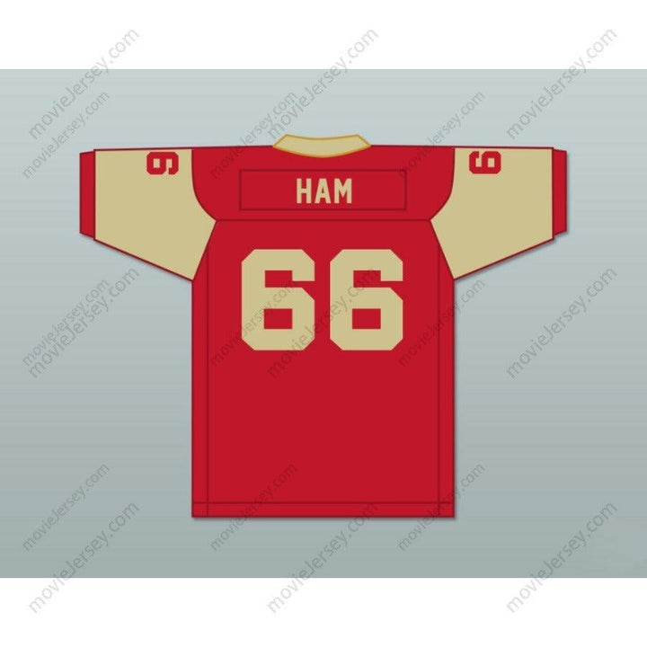 CUSTOM ANY Name Number JACK HAM 66 BISHOP MCCORT HIGH SCHOOL CRIMSON CRUSHERS Football Jersey Top Stitched S-6XL