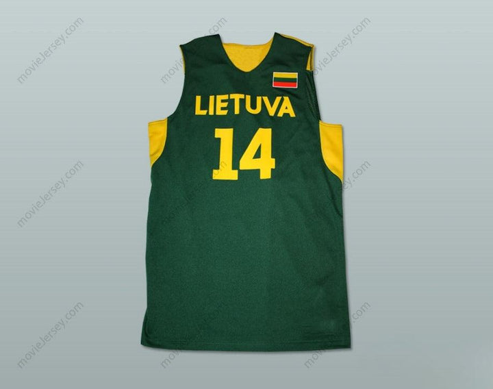 CUSTOM ANY Name Number JONAS VALANCIUNAS 14 LIETUVA LITHUANIA BASKETBALL JERSEY ANY PLAYER Top Stitched S-6XL