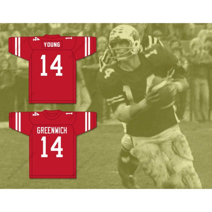 CUSTOM ANY Name Number STEVE YOUNG 14 GREENWICH HIGH SCHOOL CARDINALS Football Jersey Top Stitched S-6XL