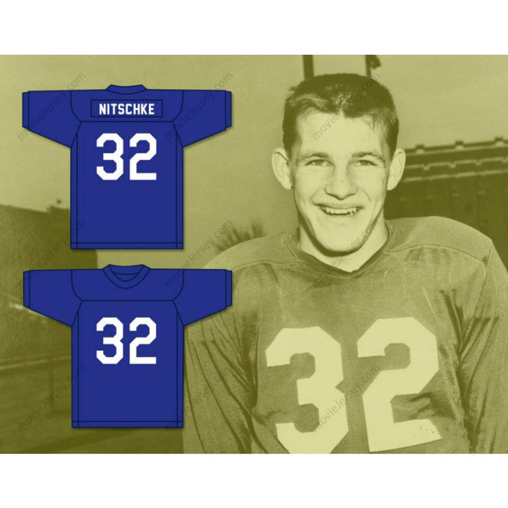 CUSTOM ANY Name Number RAY NITSCHKE 32 PROVISO EAST HIGH SCHOOL PIRATES ROYAL Football Jersey Top Stitched S-6XL