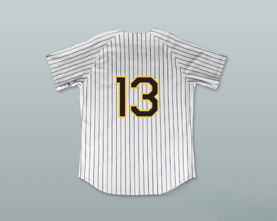 Custom Any Name Number PEDRO CERRANO 13 BUZZ WHITE PINSTRIPED BASEBALL JERSEY MAJOR LEAGUE: BACK TO THE MINORS Top Stitched S-6XL