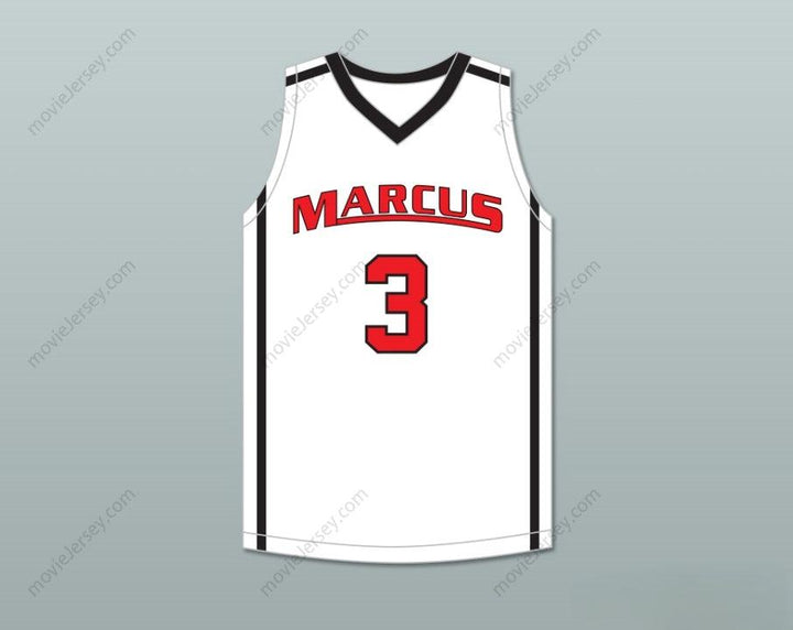 CUSTOM ANY Name Number MARCUS SMART 3 EDWARD S. MARCUS HIGH SCHOOL MARAUDERS WHITE BASKETBALL JERSEY 4 Top Stitched S-6XL
