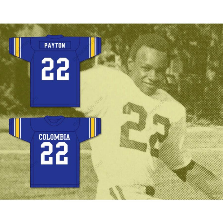 CUSTOM ANY Name Number WALTER PAYTON 22 COLUMBIA HIGH SCHOOL WILDCATS BLUE FOOTBALL JERSEY Top Stitched S-6XL