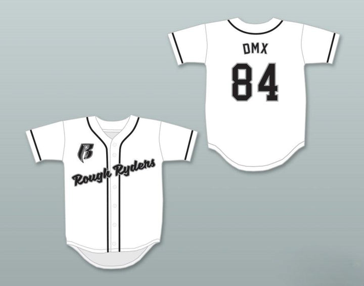 Custom Any Name Number DMX 84 ROUGH RYDERS WHITE BASEBALL JERSEY Top Stitched S-6XL
