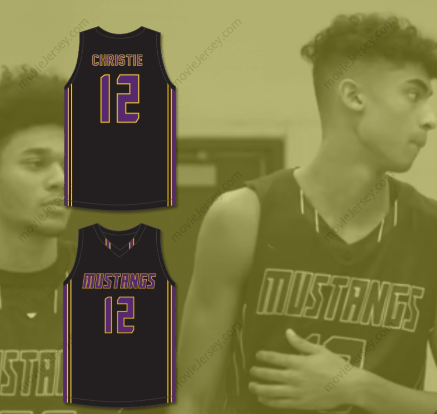 Custom Any Name Max Christie 12 Rolling Meadows High School Mustangs Black Basketball Jersey 2 Top Stitched S-6XL