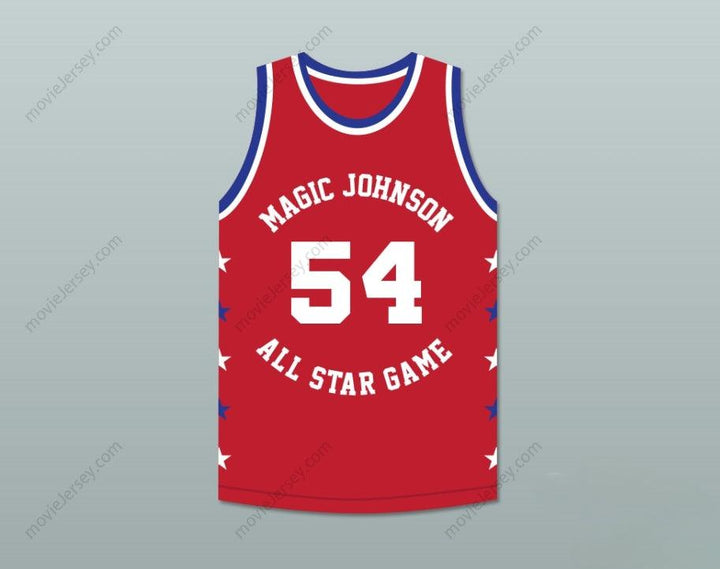 CUSTOM ANY Name Number CHARLES SMITH 54 MAGIC JOHNSON ALL STAR GAME RED BASKETBALL JERSEY 1990 MIDSUMMER NIGHT'S MAGIC CHARITY EVENT Top Stitched S-6XL