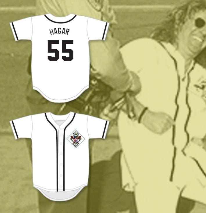 Custom Any Name Number SAMMY HAGAR 55 SALAMANDERS BASEBALL JERSEY 1ST ANNUAL ROCK N' JOCK DIAMOND DERBY Top Stitched S-6XL