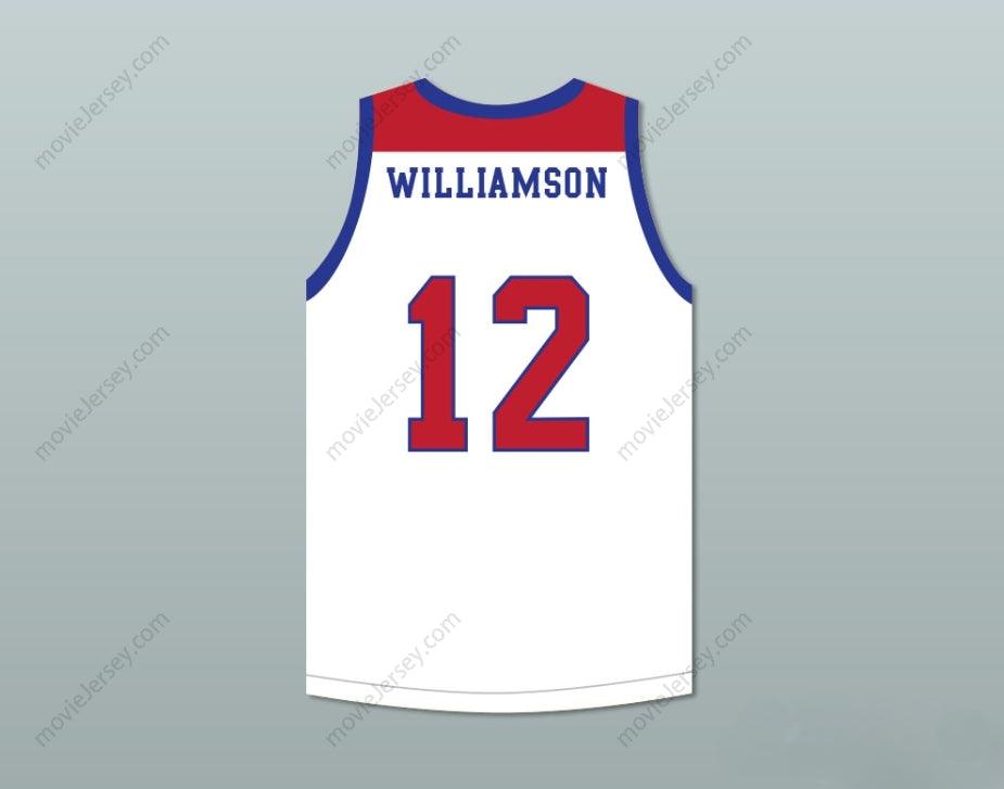 CUSTOM ANY Name Number ZION WILLIAMSON 12  DAY SCHOOL GRIFFINS WHITE BASKETBALL JERSEY 4 Top Stitched S-6XL