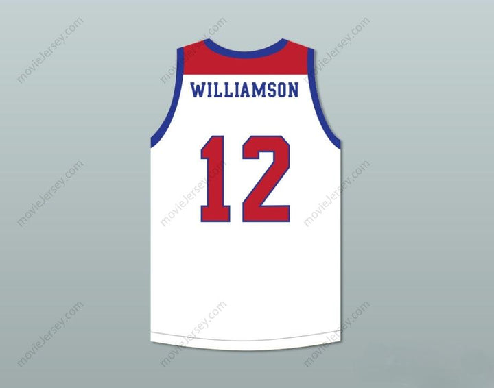 CUSTOM ANY Name Number ZION WILLIAMSON 12  DAY SCHOOL GRIFFINS WHITE BASKETBALL JERSEY 4 Top Stitched S-6XL