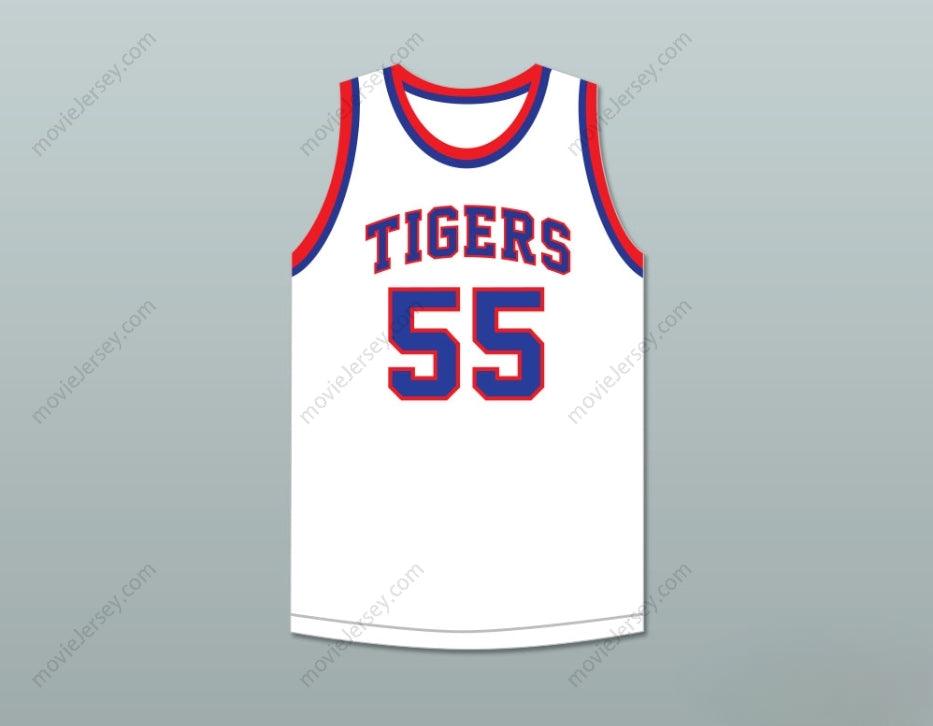 CUSTOM ANY Name Number BERNARD KING 55 FORT  HIGH SCHOOL TIGERS WHITE BASKETBALL JERSEY 1 Top Stitched S-6XL