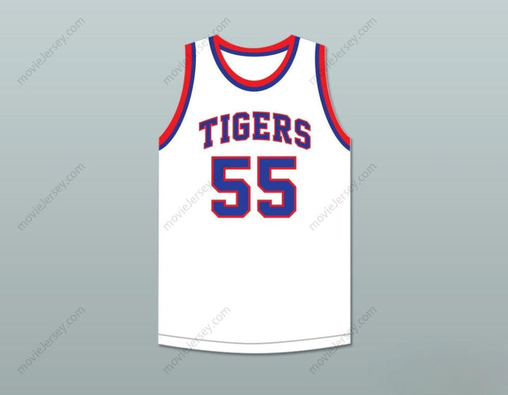 CUSTOM ANY Name Number BERNARD KING 55 FORT  HIGH SCHOOL TIGERS WHITE BASKETBALL JERSEY 1 Top Stitched S-6XL