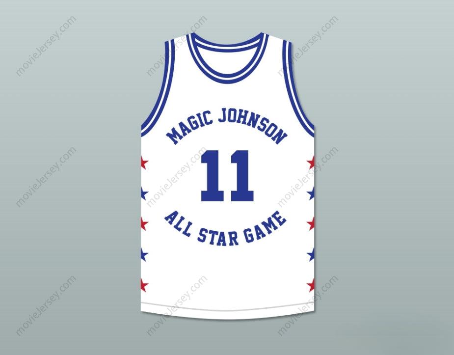 CUSTOM ANY Name Number ISIAH THOMAS 11 MAGIC JOHNSON ALL STAR GAME WHITE BASKETBALL JERSEY 1986 MIDSUMMER NIGHT'S MAGIC CHARITY EVENT Top Stitched S-6XL