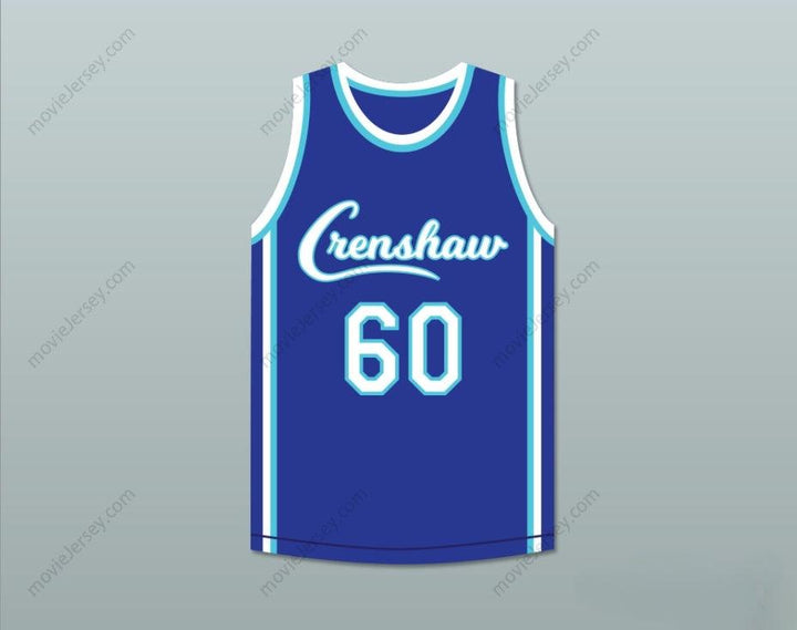 CUSTOM ANY Name Number NIPSEY HUSSLE 60 CRENSHAW BLUE BASKETBALL JERSEY Top Stitched S-6XL