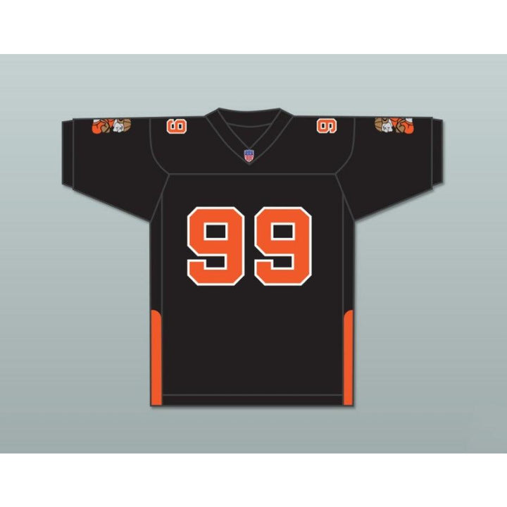 CUSTOM ANY WITH PATCHES ORC FOGTEETH DORGHU 99 ORANGE/BLACK FOOTBALL JERSEY Top Stitched S-6XL