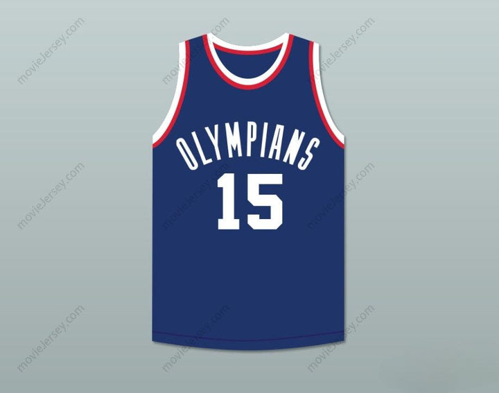 CUSTOM ANY Name Number ALEX GROZA 15  OLYMPIANS BLUE BASKETBALL JERSEY Top Stitched S-6XL