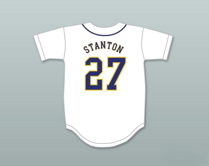Custom Any Name Number GIANCARLO STANTON 27 NOTRE DAME HIGH SCHOOL   KNIGHTS WHITE BASEBALL JERSEY 2 Top Stitched S-6XL