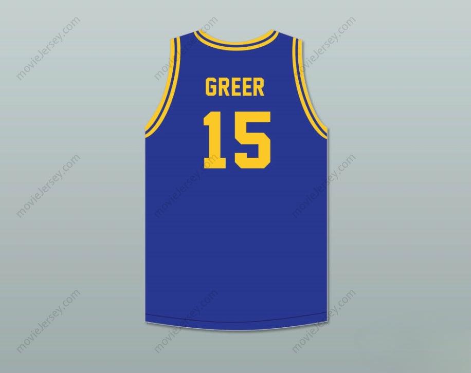 CUSTOM ANY Name Number HAL GREER 15 FREDERICK DOUGLASS JUNIOR AND SENIOR HIGH SCHOOL TIGERS BLUE BASKETBALL JERSEY 2 Top Stitched S-6XL