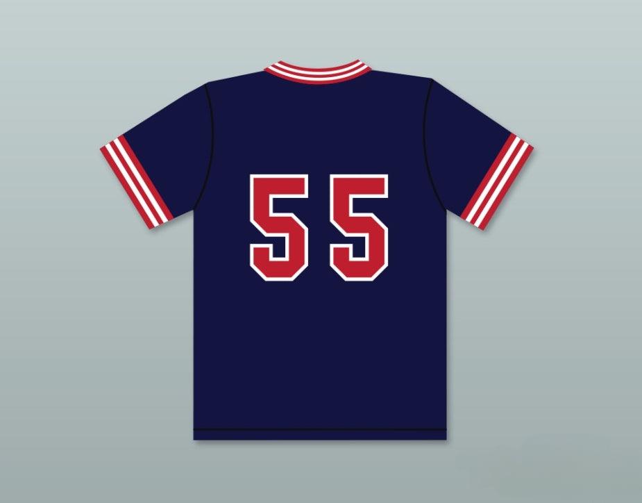 Custom Any Name Number LLOYD LACOMBE 55 PIONEERS AWAY BASEBALL JERSEY HARDBALL SITCOM Top Stitched S-6XL