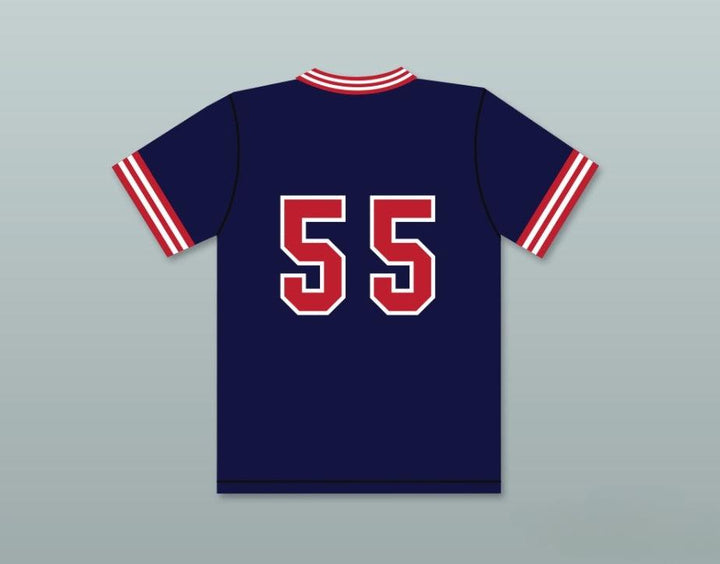 Custom Any Name Number LLOYD LACOMBE 55 PIONEERS AWAY BASEBALL JERSEY HARDBALL SITCOM Top Stitched S-6XL