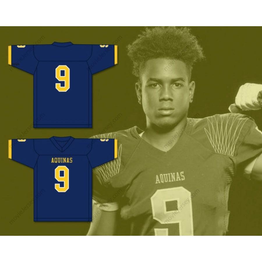 CUSTOM ANY Name Number ELIJAH MOORE 9   AQUINAS HIGH SCHOOL RAIDERS Football Jersey Top Stitched S-6XL