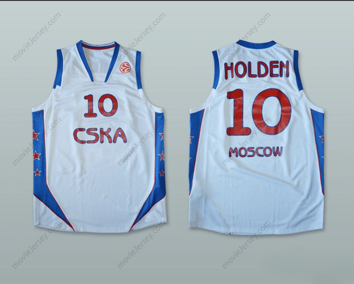 CUSTOM ANY Name Number JOHN ROBERT HOLDEN 10 CSKA MOSCOW BASKETBALL JERSEY Top Stitched S-6XL