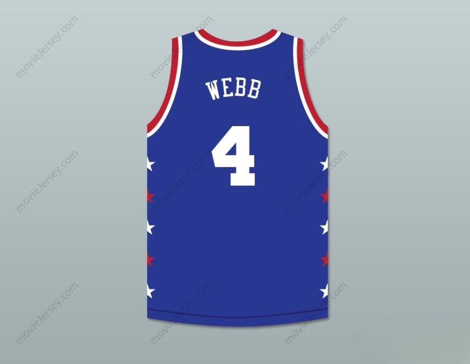 CUSTOM ANY Name Number SPUD WEBB 4 MAGIC JOHNSON ALL STAR GAME BLUE BASKETBALL JERSEY 1988 MIDSUMMER NIGHT'S MAGIC CHARITY EVENT Top Stitched S-6XL