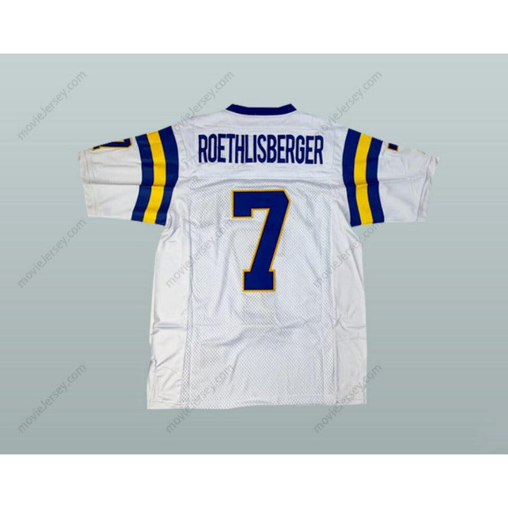 CUSTOM ANY Name Number BEN ROETHLISBERGER 7 FINDLAY HIGH SCHOOL TROJANS WHITE FOOTBALL JERSEY Top Stitched S-6XL