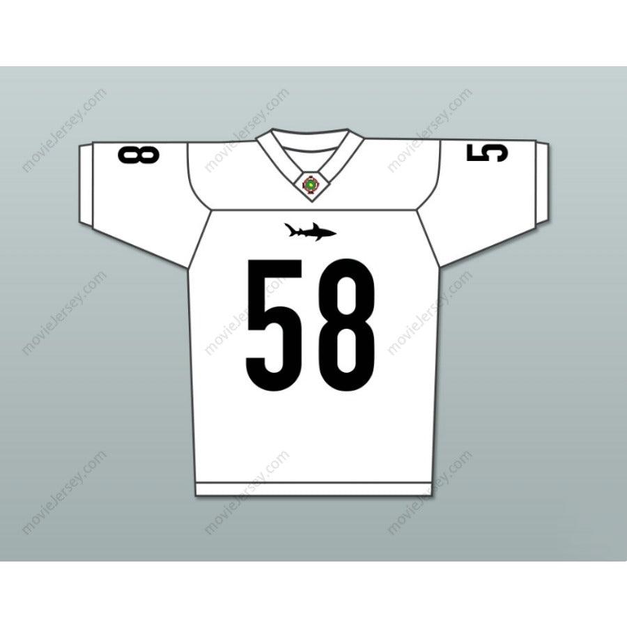 CUSTOM ANY Name Number LUTHER SHARK LAVAY 58 MIAMI SHARKS WHITE TRIM Football Jersey Top Stitched S-6XL