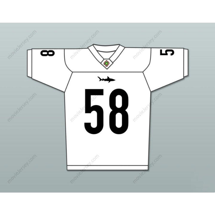 CUSTOM ANY Name Number LUTHER SHARK LAVAY 58 MIAMI SHARKS WHITE TRIM Football Jersey Top Stitched S-6XL