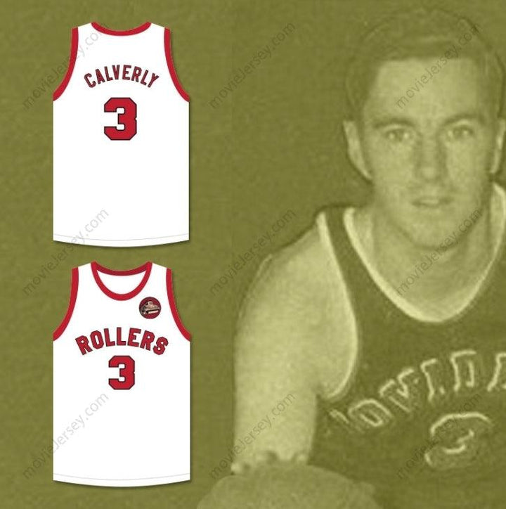CUSTOM ANY Name Number ERNIE CALVERLEY 3 PROVIDENCE STEAMROLLERS WHITE BASKETBALL JERSEY WITH PATCH 2 Top Stitched S-6XL