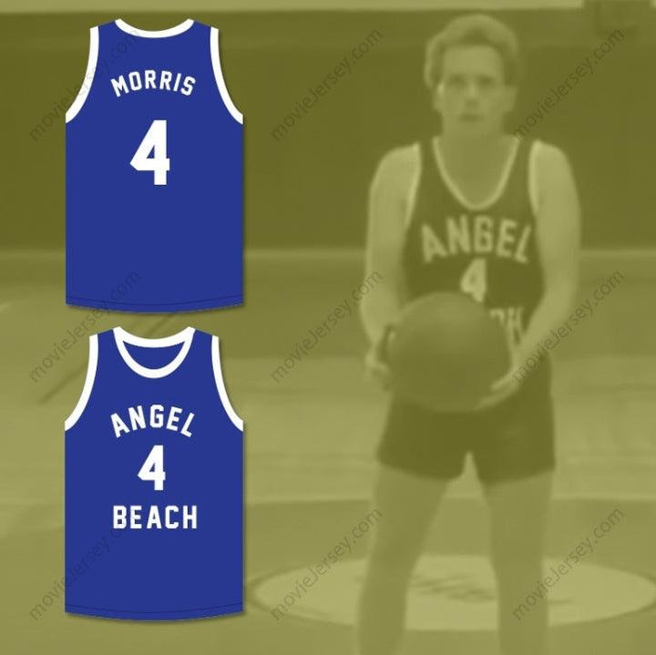 CUSTOM ANY Name Number PEE WEE MORRIS 4 ANGEL BEACH  BLUE BASKETBALL JERSEY PORKY'S REVENGE Top Stitched S-6XL
