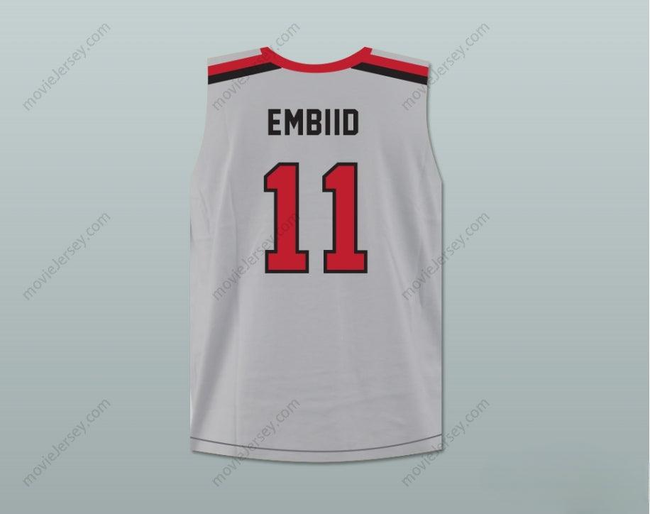 CUSTOM ANY Name Number JOEL EMBIID 11 CAMEROON GRAY BASKETBALL JERSEY Top Stitched S-6XL