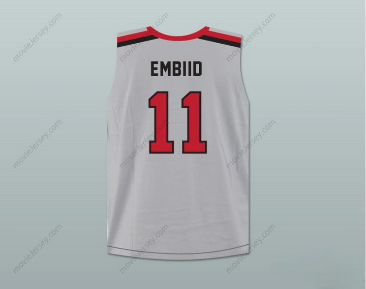 CUSTOM ANY Name Number JOEL EMBIID 11 CAMEROON GRAY BASKETBALL JERSEY Top Stitched S-6XL